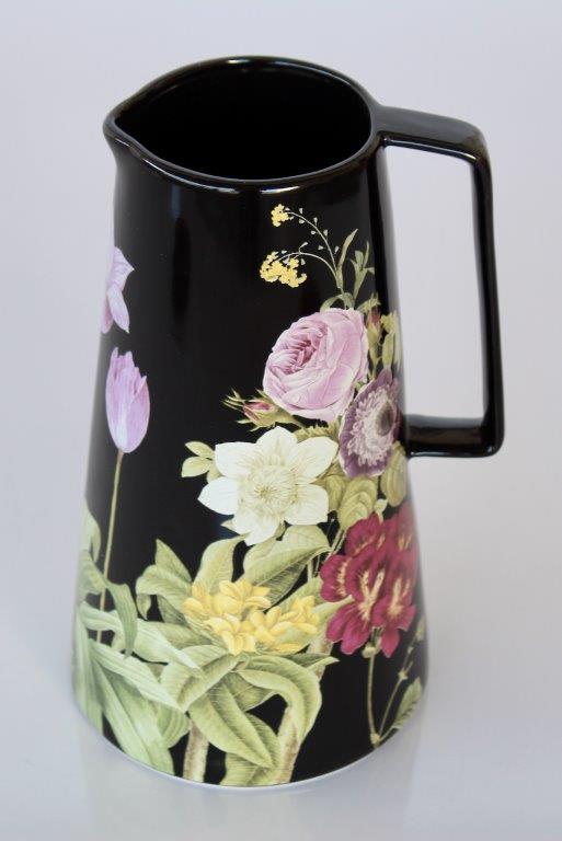 Black & Purple Flower Jug